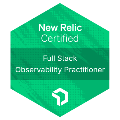 New Relic Full-Stack Observability Practitioner badge